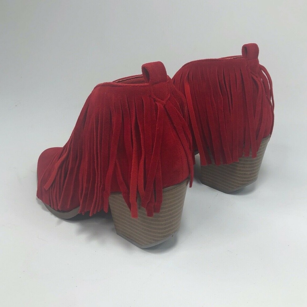Red Fringe Booties - Picture 4 of 5